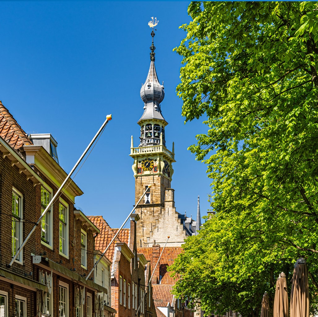 Stepped gable houses and the bell tower of the town hall (Stadth
